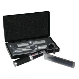 Otoscope à Fibre Optique Noir avec LED et Accessoires