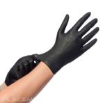 Gants en Nitrile Noir Non-Poudrés - Confort & Protection pour Tatoueurs - Taille M V 9155