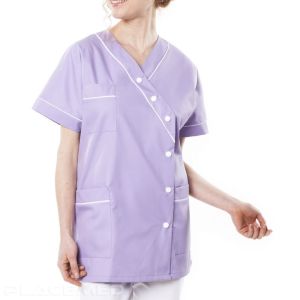 Medical Tunic for Women - TIMME Lilac with White Trim - Sizes 0 to 6