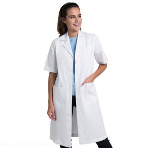 Professional White Coat for Women - Creyconfe - ALICANTE - Short Sleeves