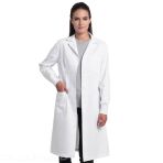 White Medical Coat for Women - ALICANTE - Creyconfe - Long Sleeves