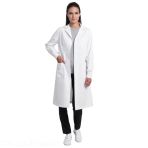 White Medical Coat for Women - ALICANTE - Creyconfe - Long Sleeves