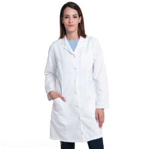 White Women's Coat - Long Sleeves - ARLES BASICS Model