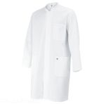 Unisex white coat BP 100% cotton - Long sleeves - 3 pockets