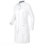 Women's white coat BP 100% cotton with cinching band at the back