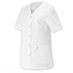 White Medical Tunic for Women - BP - 65% Polyester, 35% Cotton