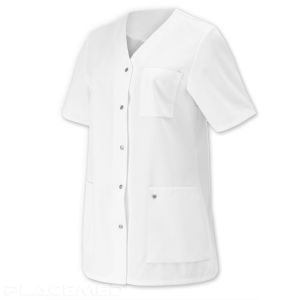 White Medical Tunic for Women - BP - 65% Polyester, 35% Cotton