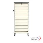 Mobile Modular Medical Cabinet for Adjoining Drawers - 18 Slides - Central Locking with Code V 9361