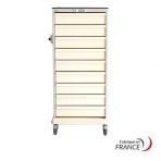 Mobile Modular Medical Cabinet for Adjoining Drawers - 18 Slides - Central Locking with Code