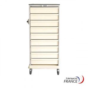 Armoire Médicale Modulaire Mobile pour Tiroirs Jointifs - 18 Glissières