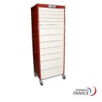 Armoire Médicale Mobile pour Tiroirs Jointifs 22 Glissières avec Fermeture Centralisée à Clé V 9364