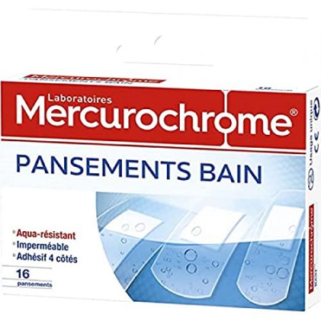 MERCUROCHROME - Pansements bain aqua-résistant - La boîte de 16