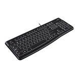 Logitech K120 Clavier filaire Business Windows, Plug-and-Play USB, Touches Silencieuses Ultra-Plates, Taille Standard, Étanche, Barre d’Espacement Incurvée