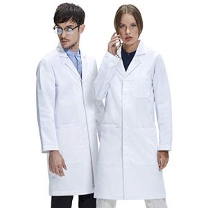 Dr. James Premium Blouse de laboratoire unisexe pour hommes et femmes, poches pour téléphone et tablette, coupe classique, fermeture à pression ...