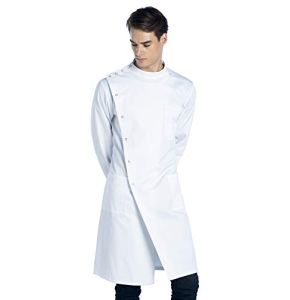 Dr. James Premium Blouse de Laboratoire Unisexe Style Howie pour Hommes et Femmes, Manches avec Poignets, Coupe Classique, Fermeture à Pression (S...