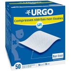 Urgo - Compresses stériles - Non tissées - Boîte de 50 sachets de 2 compresses - 10cm x 10cm