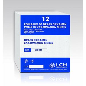 LCH – Draps d’Examen – Résistants – Absorption Optimale – Pré-Découpés tous les 38 cm – Largeur 50 cm – Livraison par Rouleaux de 12