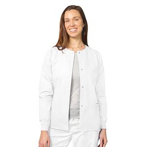 Adar Universal Veste Infirmière - Blouse Chaude à Col Rond - 602 - White - M