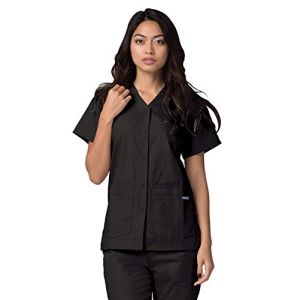 Adar Universal Blouse for Women - Tunic with Snap Buttons - 604 - Black - L