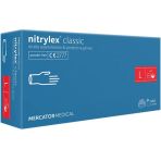 MERCATOR MEDICAL Gants nitrile bleus NITRYLEX CLASSIC, taille : L - 100 pieces, Gants jetables, non poudrés, texturés au bout des doigts, sans la...