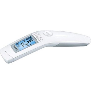 Thermomètre de front, thermomètre bébé et adulte avec alarme de fièvre,  affichage LCD et fonction de mémoire, idéal pour toute la famille
