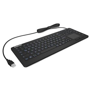 KeySonic Clavier Industriel, USB Filaire avec Pavé Tactile, Étanche, Anti-Poussière (IP68), en Silicone, KSK-6231 INEL (CH)