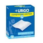 Urgo - Compresses de gaz stériles - Absorption - Boîte de 10 sachets de 2 compresses - 7,5cm x 7,5cm