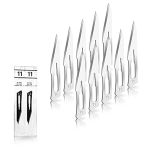 Pack of 10 Scalpel Blades - No. 13 Sterile Surgical Blade Made of Carbon Steel for Scalpel Handle no. 3