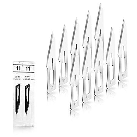 Pack of 10 Scalpel Blades - No. 13 Sterile Surgical Blade Made of Carbon Steel for Scalpel Handle no. 3