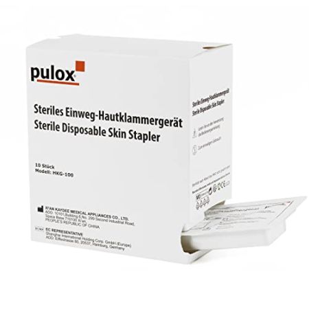 10x Pulox Disposable Sterile Skin Stapler - With 35 Staples Each