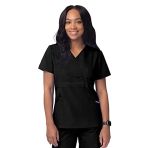 Sivvan Women's Wrap Top Scrubs - S8302 - Black - Size L