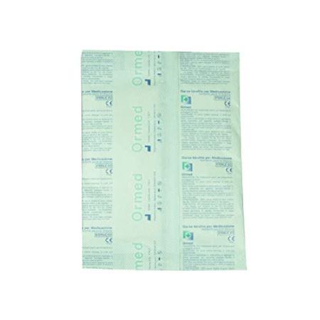 Ormed - Absorbent Gauze for Dressing, Sterile, for Medicare, Dab and Wound Protection, 100% Pure Cotton Type 20, 12/8 Threads Cm²