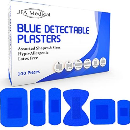 Jfa Medical Blue Assorted Bandages (6 Sizes) - 100 Bandages per Box