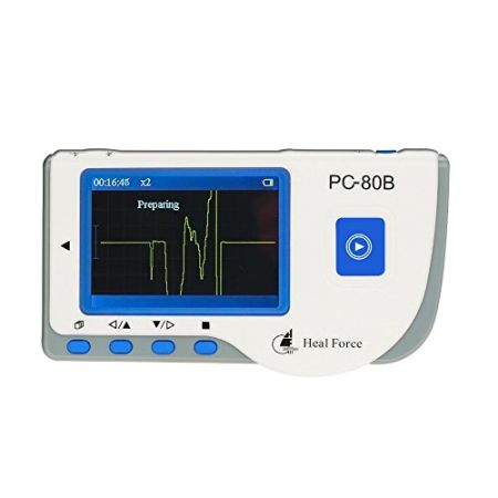 Heal Force Pc-80b facile Handheld moniteur ECG Portable avec Dérivations ECG câble, ECG Électrodes, logiciel et câble USB Approuvé CE