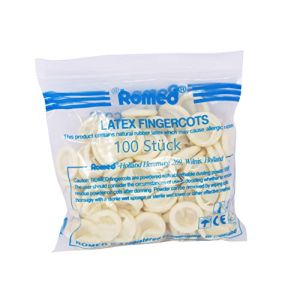 Lot de 1000 Doigtiers en latex poudrés de Romed, XL (X-Large), 1