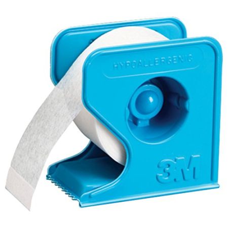 3M - Micropore - Sparadrap Microporeux Non Tissé Hypoallergénique En Dévidoir Bleu, MIDEV25, 9,14 m x 2,5 cm, Lot de 12