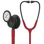 3M Littmann Classic III Monitoring Stethoscope, Burgundy Tubing, Black Edition, 69 cm, 5868