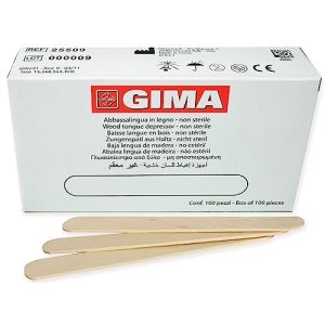 Gima - Non-Sterile Birchwood Tongue Depressors, Precise Finish, Box of 100, 25509