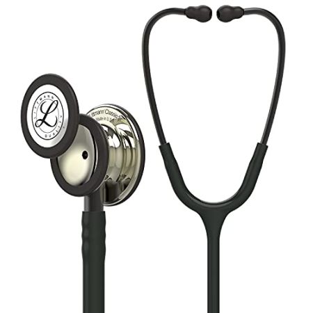 3M Littmann Classic III Monitoring Stethoscope, Black Tubing, Champagne Edition, 69 cm