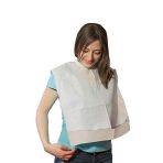 150 Disposable Adult Bibs in Cellulose and Polyethylene with Pocket Reservoir and Perforated Straps, Pre-Cut, Absorbent