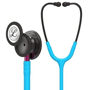 3M Littmann Stéthoscope de Surveillance Classic III, Tubulure Turquoise, Smoke Edition, Base Rose, 69 cm, 5872