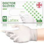 AIESI® Gants jetables en Latex avec poudre usage médical DOCTOR GLOVES (Paquet de 100 pièces) taille M