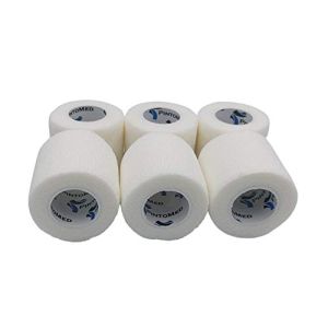 PintoMed - Cohesive Bandage - 6 Rolls White X 5 cm X 4.5 m Self-Adhesive, Sports Wrap, First Aid Tape, Vet Wrap