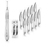 Set with 10 x Scalpel Blades no. 23 - Sterile Carbon Steel Blade and 1 x May Scalpel Handle Figure no. 4 in Stainless Steel