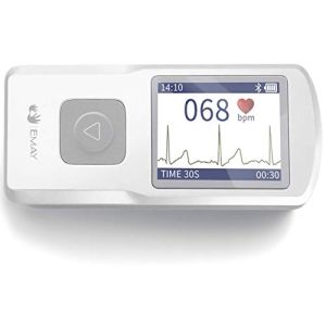 EMAY Bluetooth Moniteur ECG Portable (for iPhone & Android, Mac & Windows), Moniteur ECG Personnel sans Fil, Mobile Electrocardiographe, Mesure la ...