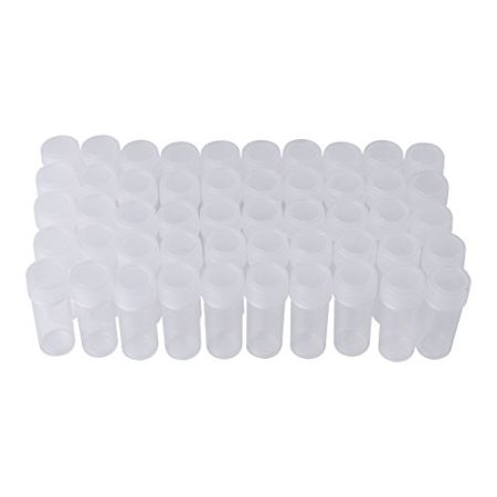 GLOGLOW 50 Pcs Petit Échantillon Bouteille, Conteneur de Bouteille d'Échantillon en Plastique Vide Récipient de Stockage de Qualité Médicale P...