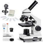 MAXLAPTER Professional Microscope, Professional Optical Microscope for School, Laboratory, and Students, Microscope for Children and Adults