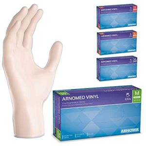 Gants jetables ARNOMED en vinyle M, 100 pièces/boîte, gant non poudre, gants jetable, gants vinyle, boite de gants jetables, gants en vinyle disp...