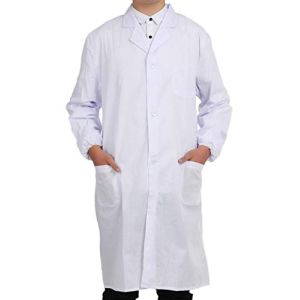 Pinkpum Blouse Chimie Laboratoire Blanche Unisexe Manches Longues Adulte/Etudiant Scolaire Sergé 250 gramme L