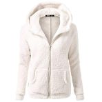 Zyueer Thick Warm Winter Coat Sweatshirt Cardigan Hoodies Vintage Jacket Women Chic Wool Hooded Coat